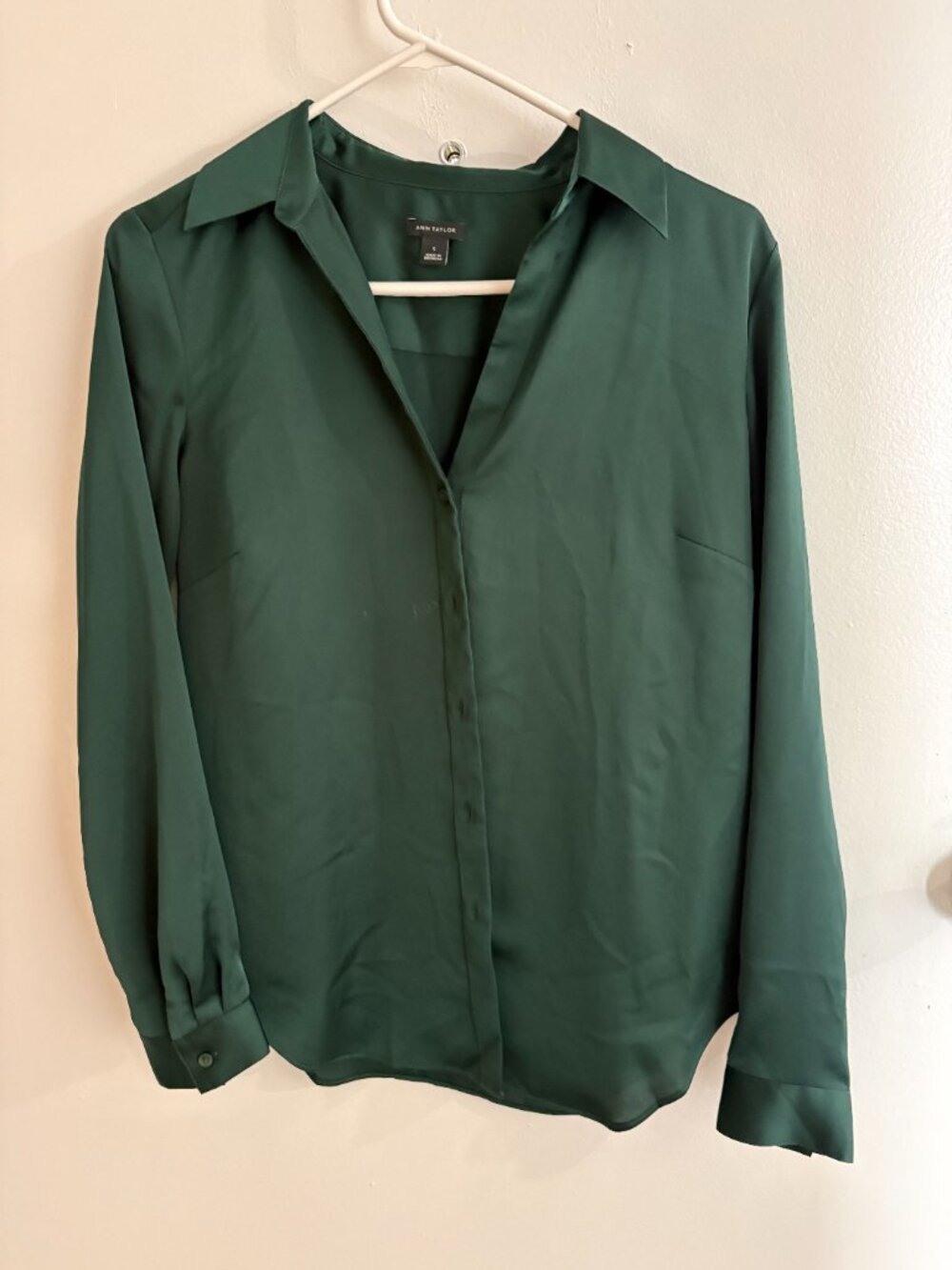 Green Satin Blouse
